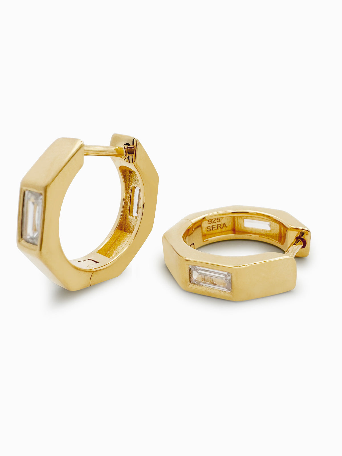 PENDIENTES CHAPADOS EN ORO CRYSTAL - SERA