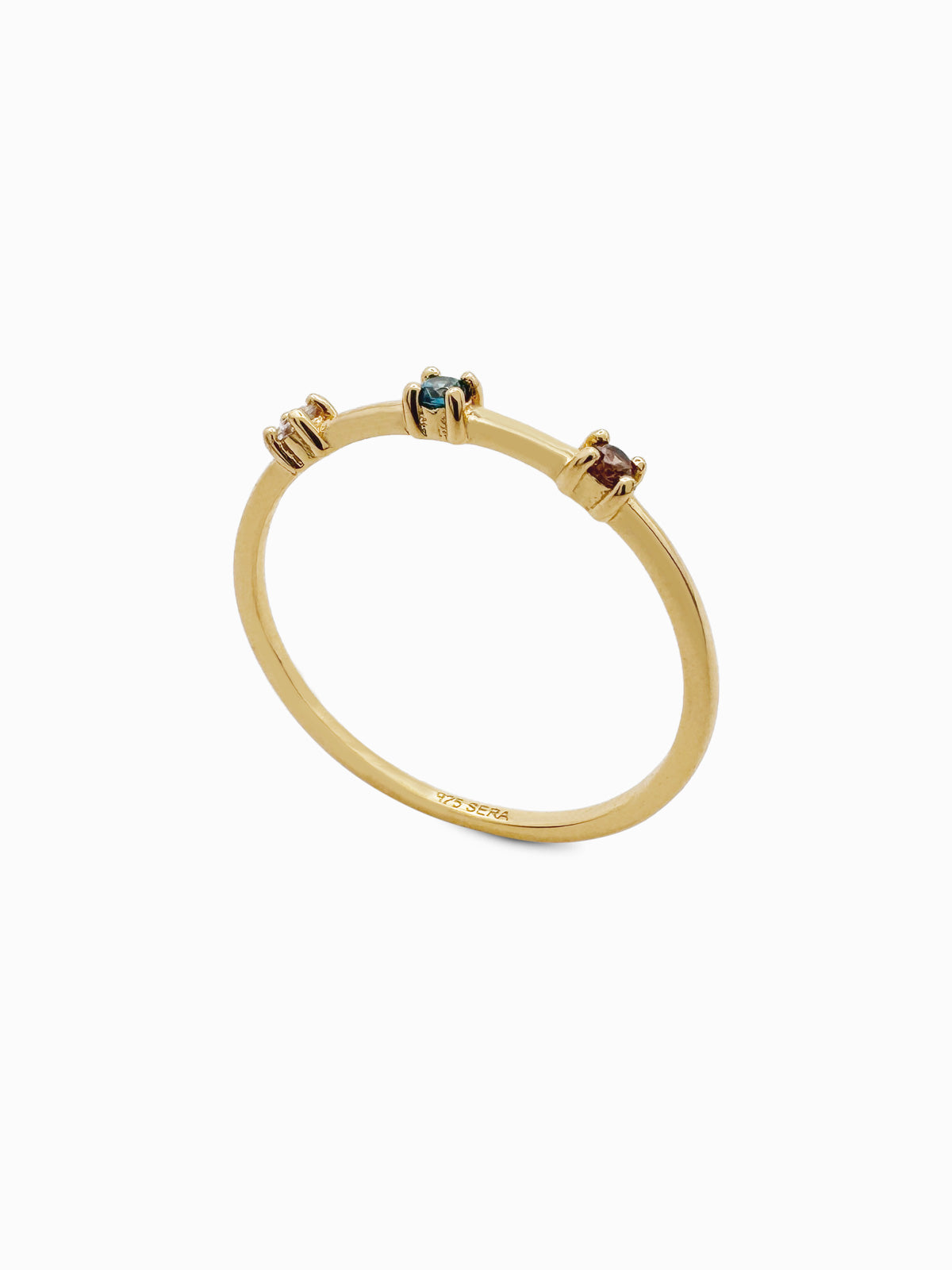 ANILLO CHAPADO EN ORO THREE ELEMENTS - SERA