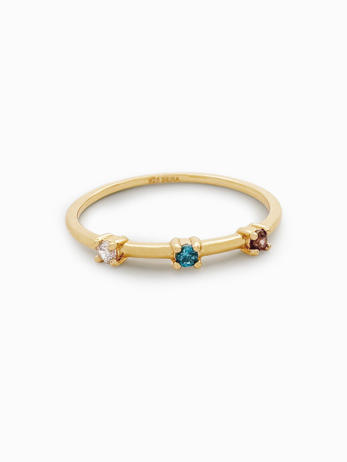 ANILLO CHAPADO EN ORO THREE ELEMENTS - SERA