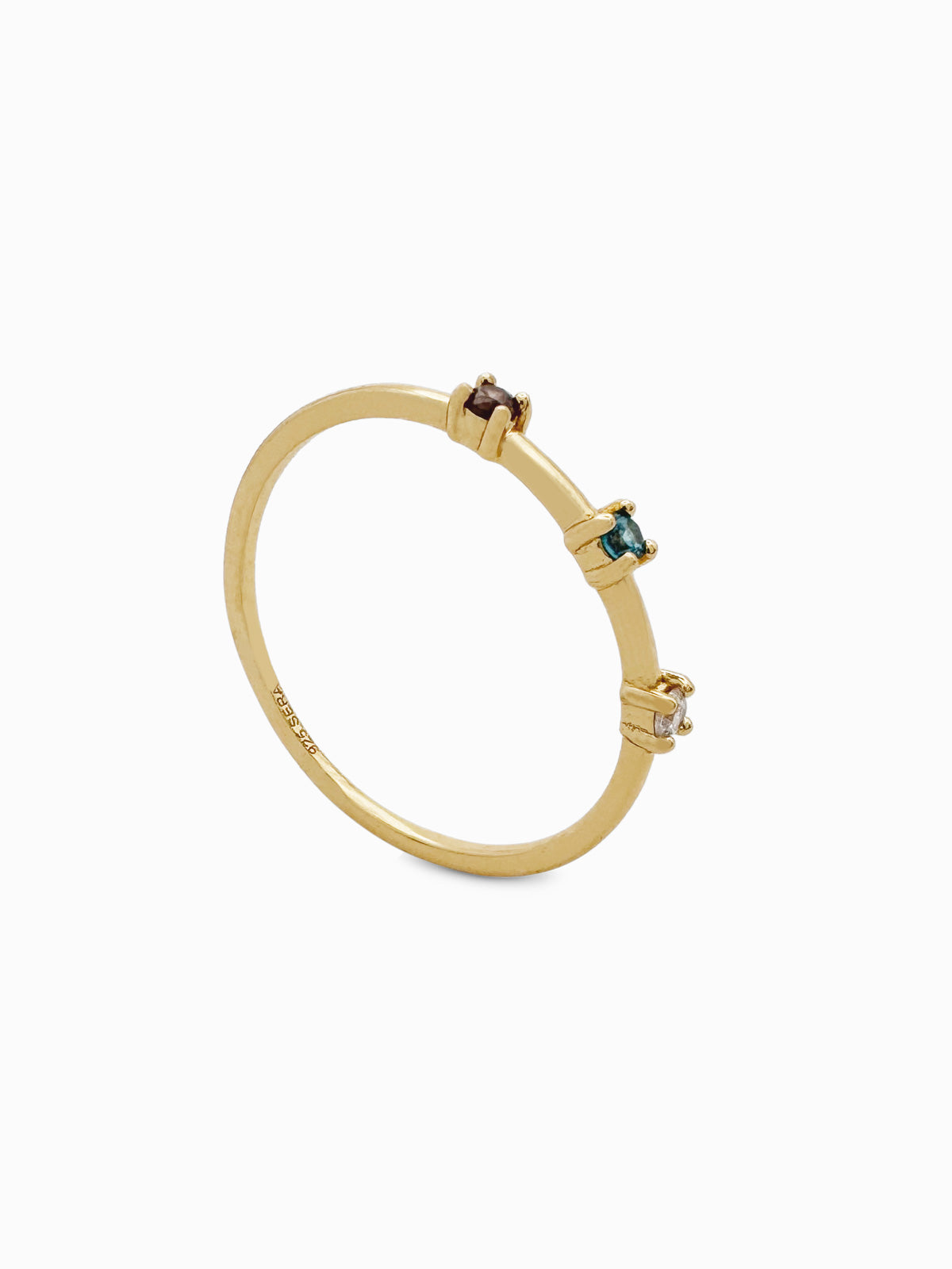 ANILLO CHAPADO EN ORO THREE ELEMENTS - SERA