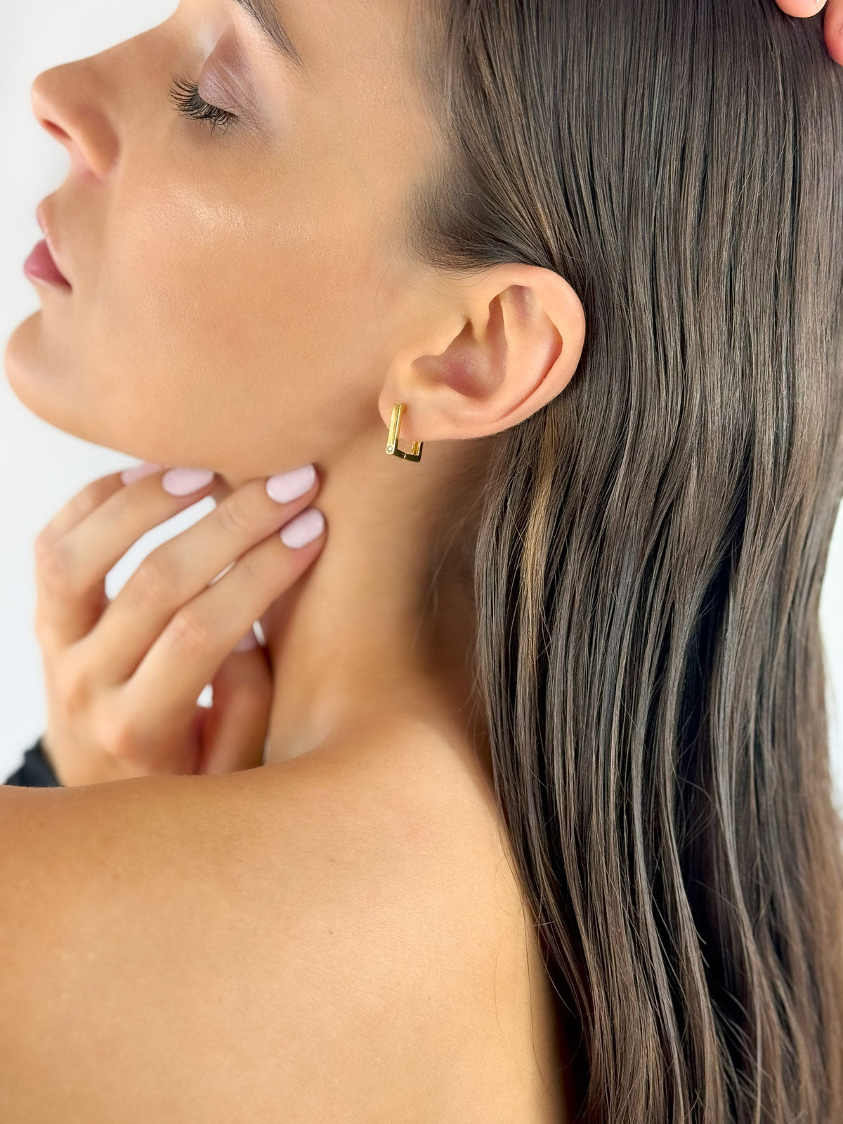 PENDIENTES CHAPADOS EN ORO VORTEX - SERA