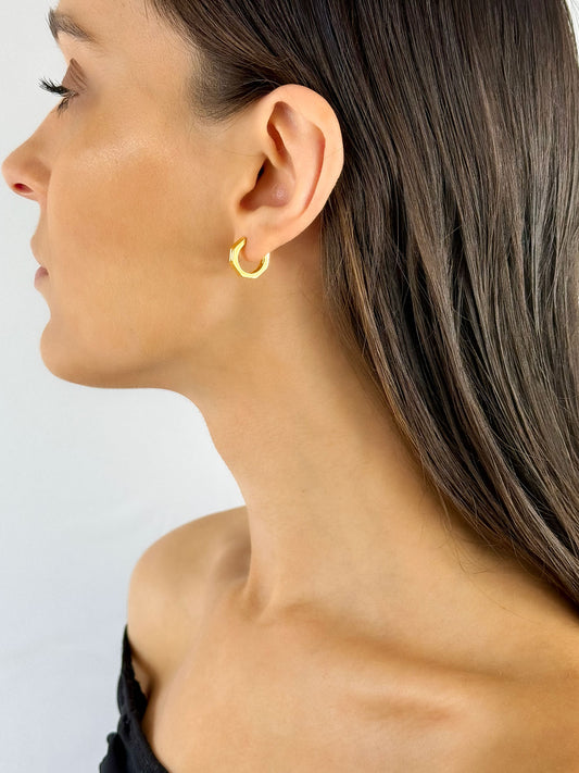 PENDIENTES CHAPADOS EN ORO CRYSTAL - SERA
